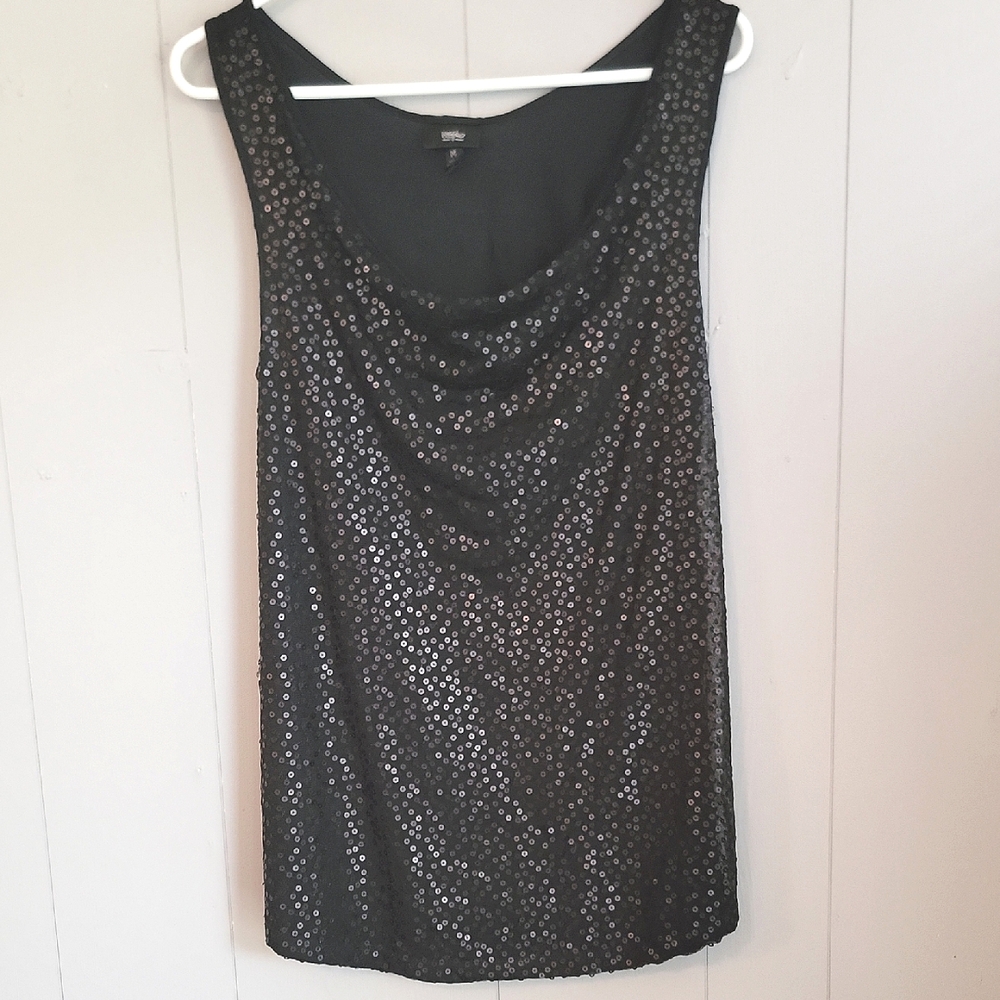 🌴 Mossimo Vintage Black Sequin Tank Top, Size M